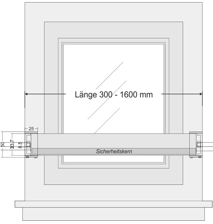 französischer Balkon Skizze Laibung